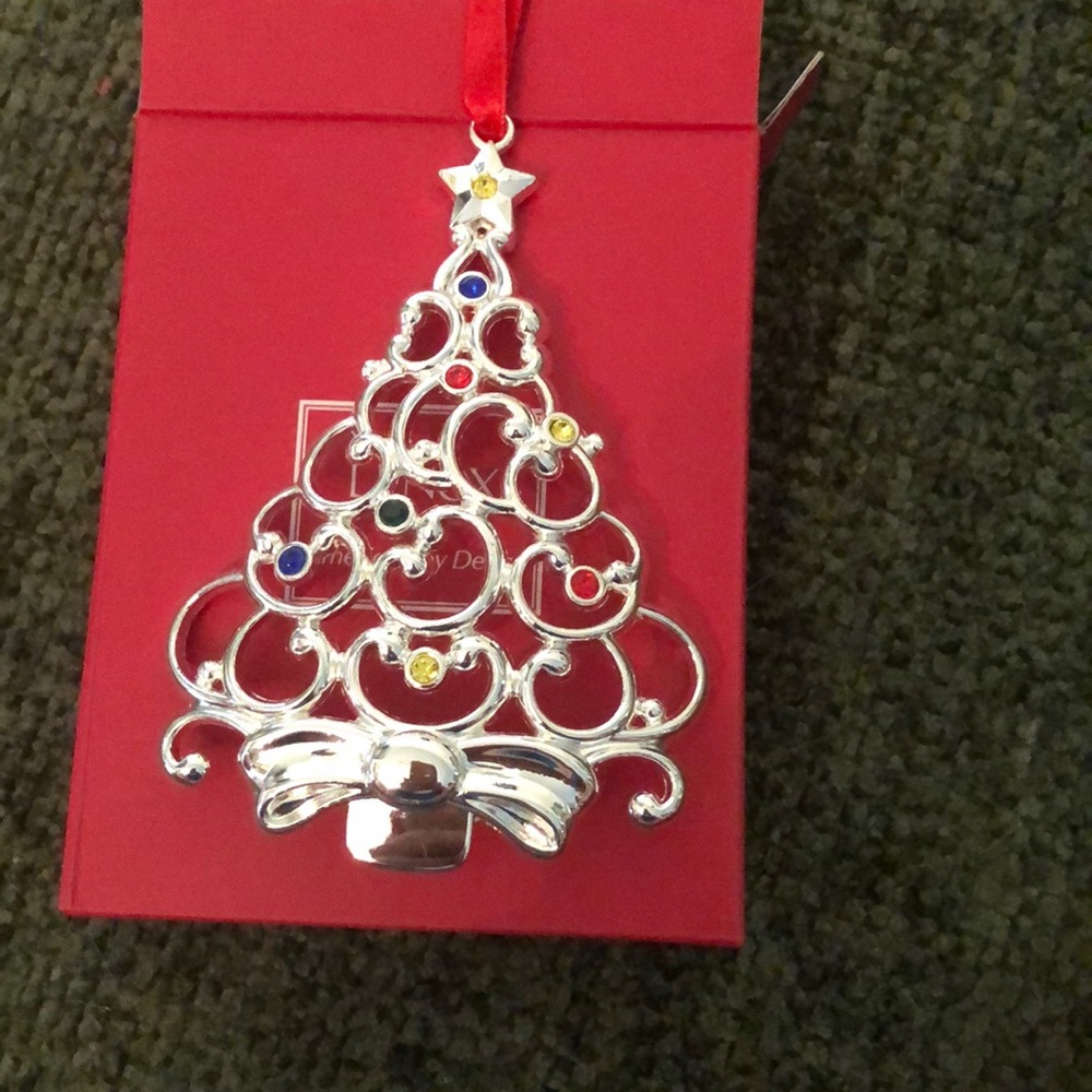 Lenox silver plated multi crystal ornament